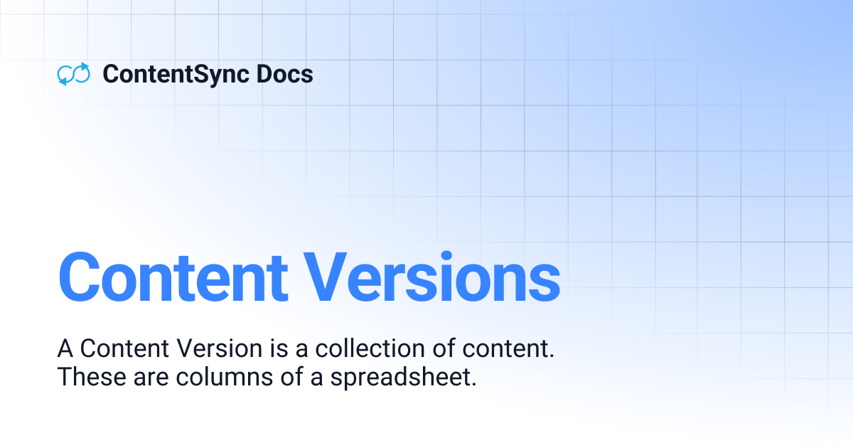 Content Versions | ContentSync Docs
