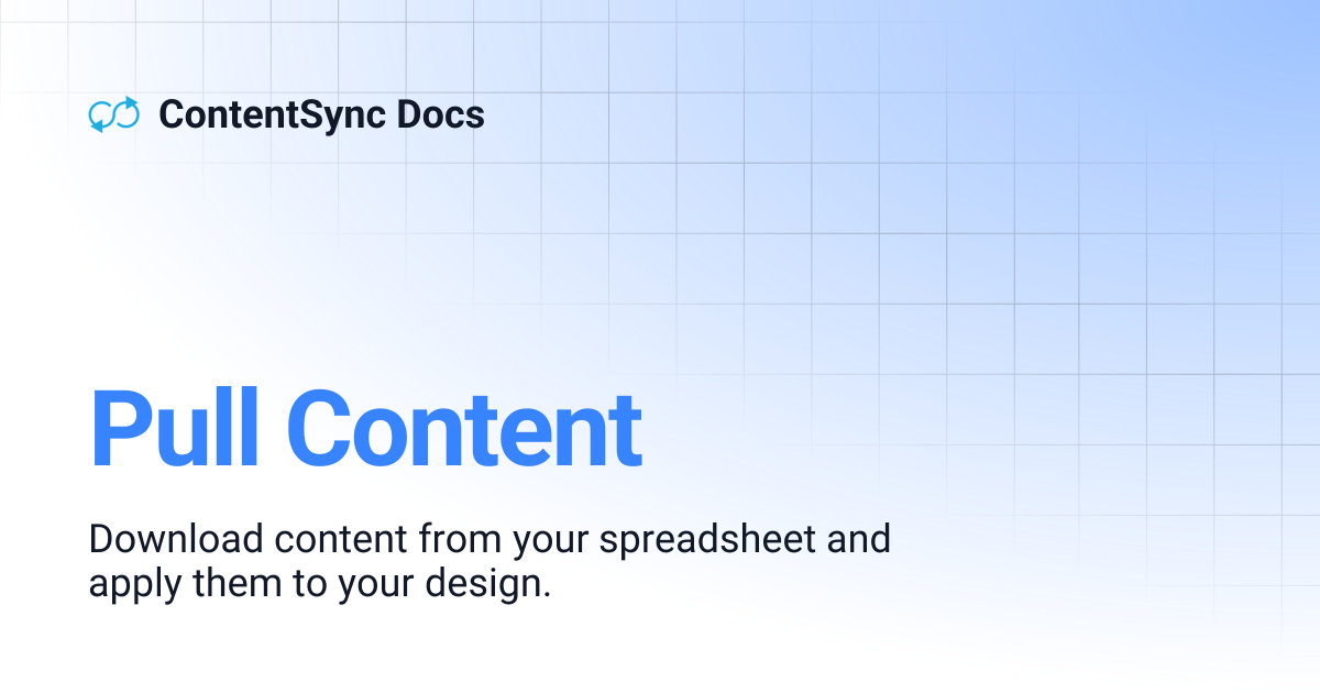 Pull Content | ContentSync Docs